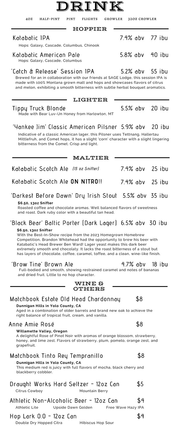 Brewery Katabatic Brewing Co. Livingston